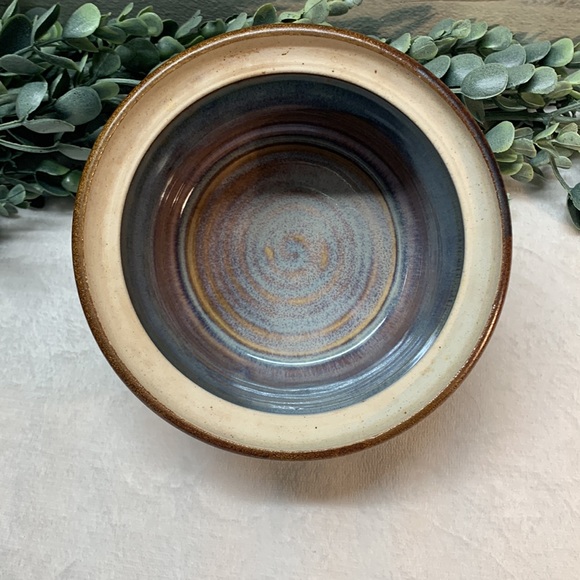 Sunset Canyon pottery blue pink crock Turrine lidded bowl butter - Picture 4 of 9